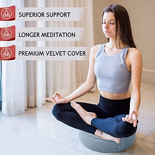 Florensi Yoga & Meditation Bundle | Blijedoplavi meditacijski jastuk & amp; Yoga Wheel 3 pakovanje