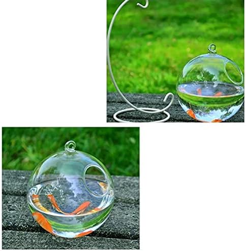 ZLBYB 1 set okruglog oblika viseće staklo akvarijska Zdjela za ribu akvarijum cvjetna biljka vaza