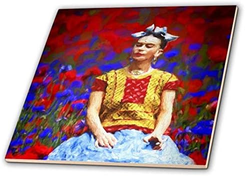 3drose Frida Slobodna umjetnička adaptacija dekorativnih pločica meksičke boje, keramike, jasne