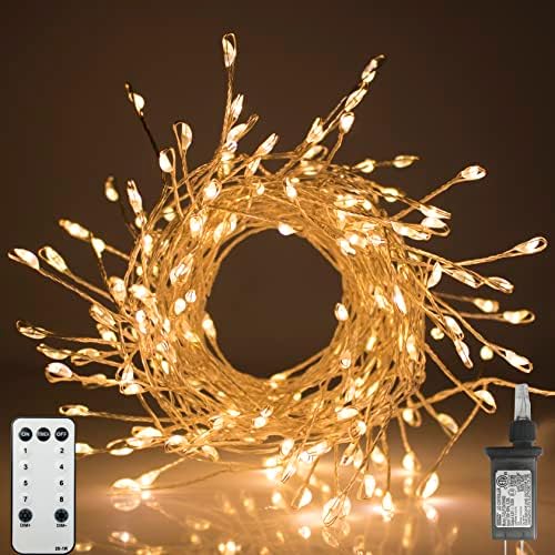 Fairy Lights Plug in sa daljinskim, 8 modovi tajmer 9.8 Feet 200 LED svjetlucava svjetla, vodootporna