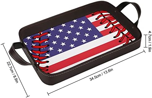 Baseball softball čipka kožna ukrasna ladica Personalizirana poslužirana ploča za pohranu ladice s ručkama za