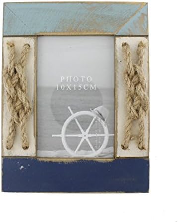 Zhenzan okviri 4x6 inčni Nautička tema Drvo porodični okvir za fotografije sa ukrasom užeta