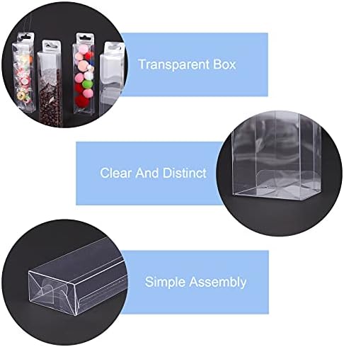 Ahandmaker PVC plastična kutija 30 komada Pravokut Sklopivi prozirni kutije za odlaganje sa rupama za viseće