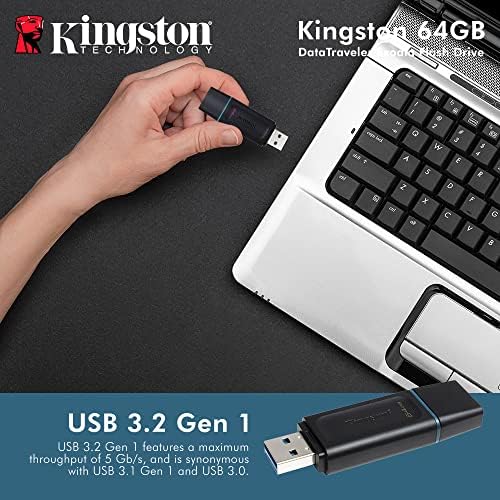 Kingston 64GB DataTraveler Exodia Flash Drive - DTX / 64GB W / USB 3.2 Gen 1 Tip-Veća, maks. Propusnost od 5 GB / S Plus XPIX-a, uključujući krpu za čišćenje mikrovlakana