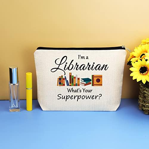 Bibliotekar pokloni za žene torba za šminkanje bibliotekar Hvala pokloni ljubitelj knjiga Bookworm poklon