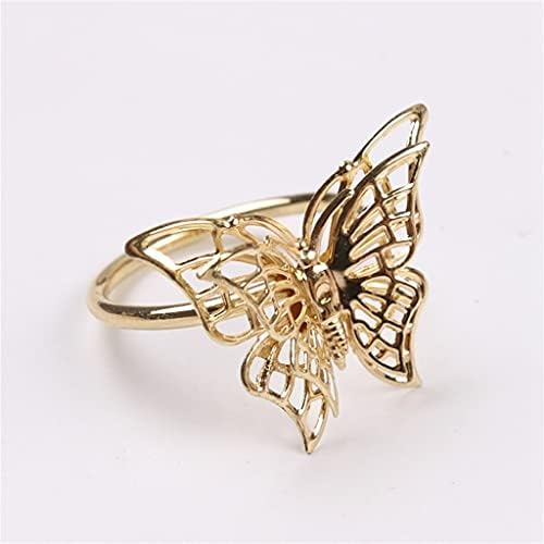 Xjjzs 6 komada zlatnog leptira salvetiljka prsten za salvetu salveta od salveta prstena za ručnik sa salvetom Hotelski hotelski stol ukras