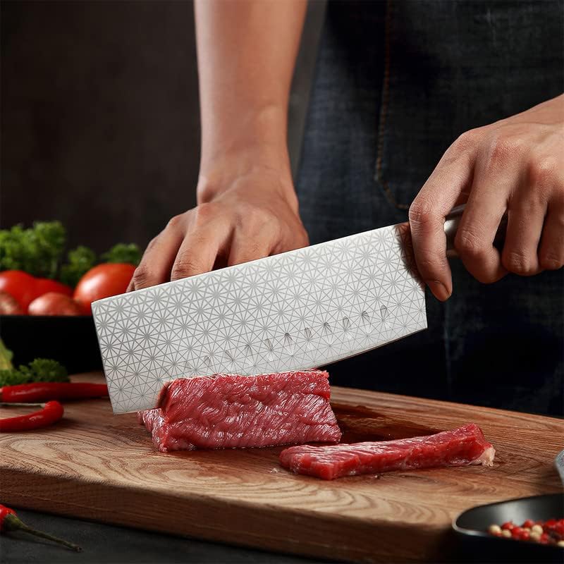 Toosharp Nakiri Biljni nož za kuhanje, ručica od nehrđajućeg čelika od 304, profesionalni 7 inčni njemački