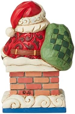 Enesco Jim Shore Heartwood Creek Santa na minijaturijskoj figuri na dimnjaku, 3.875 inča, višebojni