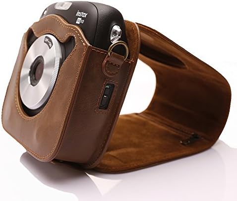 za Fujifilm Instax Square Sq10 kameru, klasična Vintage PU kožna kompaktna torba sa podesivom naramenicom za zaštitu Fuji instax Sq10 kamere HelloHelio-Brown