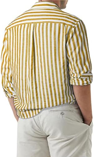 Renaowin muške košulje dugi rukavi laneni pamuk Casual Button Down Dress Shirts sa prednjim džepom