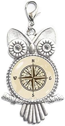 Rukovanje Del Coxas Rose Owl sa zatvaračem Povucite poklon Kompas Nakit Putnik poklon Kompas za poklon