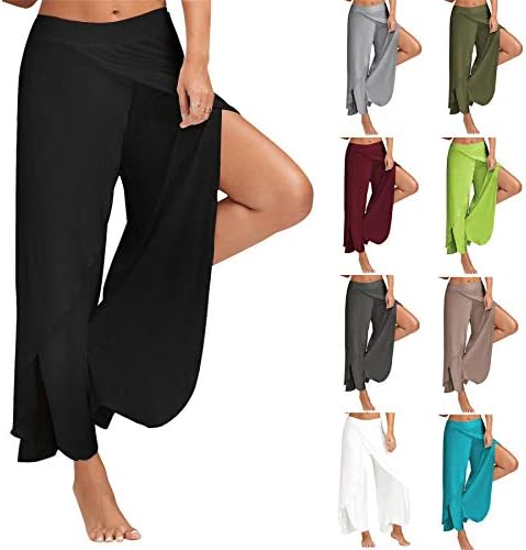 Andongnywell ženske uske pantalone za fitnes za jogu labave pantalone srednjeg struka ženske pantalone sa