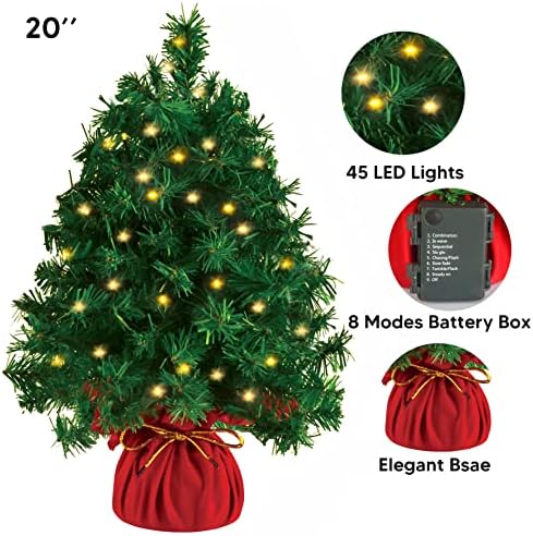 20 TABLETOP MINI CHISTICGRY PRELIT sa 45 Clear LED lampica, najbolje umjetno mini božićno drvce