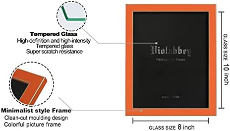 Violabbey 8x10 okviri za slike Set od 4, šareni okvir za fotografije modernog stila, kaljeno pravo staklo visoke definicije, zidni ili stolni displej