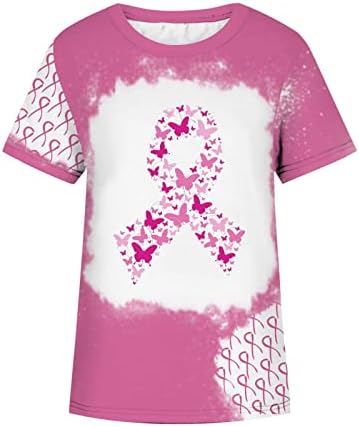 Košulja za karcinoma dojke za žene jesen ružičasta svjesnost karcinoma dojke s kratkim rukavima