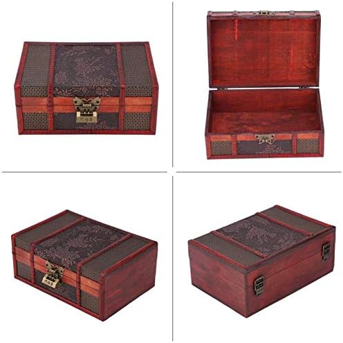 Zym205 Vintage Drveno skladištenje Kutija za odlaganje nakita Metalna brava Treasure Custom Custom Drvena