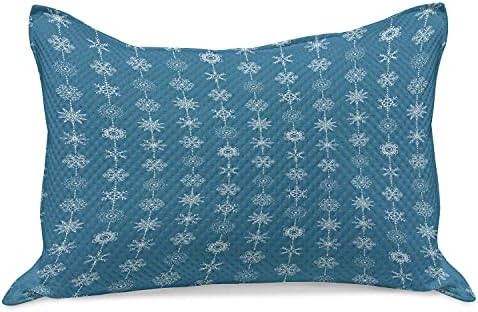 Ambesonne božićni pleteni jastuk, snježne pahulje uzorak u ocean tonovima sezona zima Xmas Noel Yule Nova