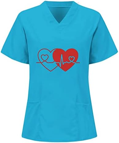 Radne majice za žene - Ležerne prilike kratkih rukava V izrez Bluze Ljetne medicinske majice Bluze