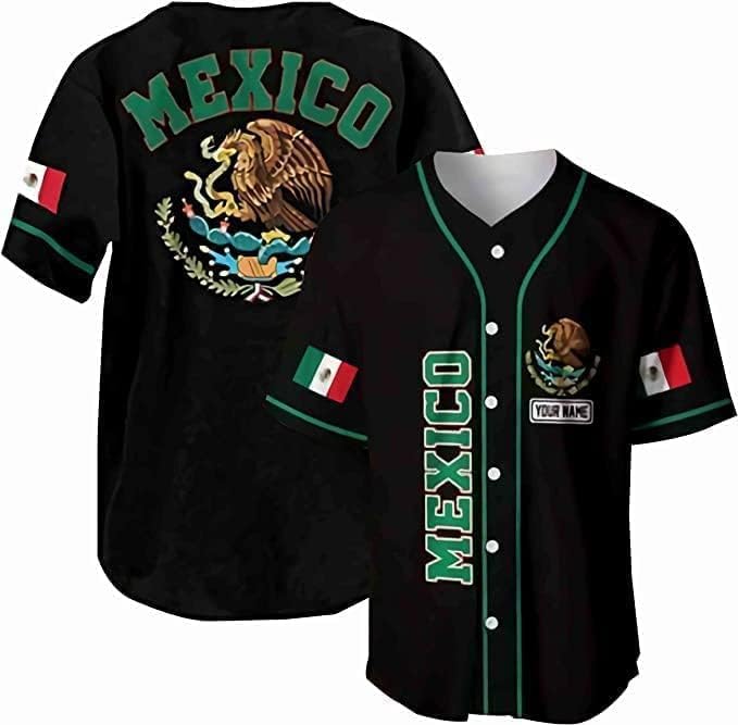Personalizacija Meksiko Meksički orlov AOP bejzbol dres Unisex XS-5XL, Meksiko Baseball Jersey, Meksiko