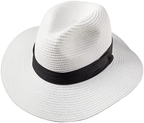 Deluxe slamnati Panama šešir sa širokim obodom, Roll Up fedora šešir za sunčanje na plaži UPF50+, izbor