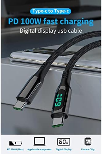Boxwave Cable kompatibilan sa Lenovo ThinkPad X13 Yoga - PowerDisplay PD kabl - USB-C do USB-C, LED displej
