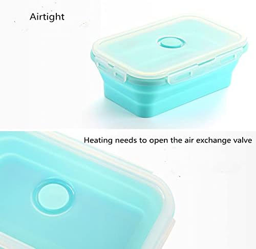 4-dijelna sklopiva silikonska kutija za ručak, Prijenosni Kontejner za skladištenje hrane vanjska
