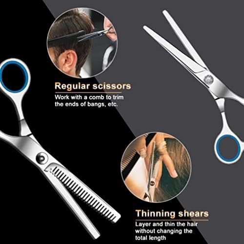 Smljlq Frizerski škare 6 inčni škare za kosu Profesionalne brijačke škare za rezanje stanjiva za oblikovanje