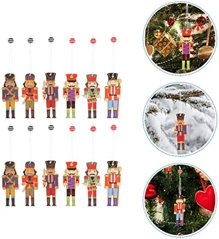 VALICLUD 96 kom Ornament drvo drvo predstavlja Božić Holiday Walnut lutka viseći dekor za lutke igračke privjesci
