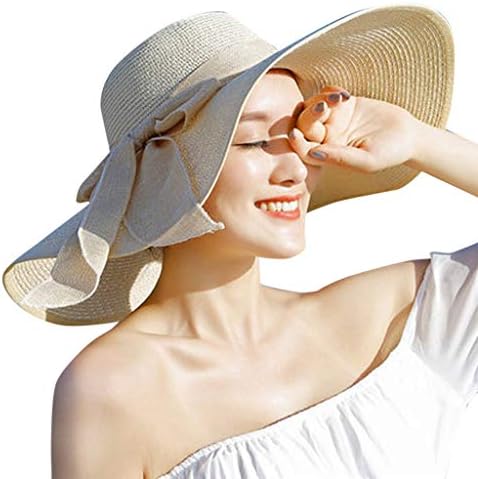 Slamke šešire za žene Ljeto sunčeva šešira Slama na plaži Hat Foot Wide With Sun Cap Women Bowknot