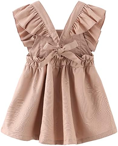 Tibe PINCESS haljine za djevojčice na plaži Vintage laneni ljetni Volani čipka za djecu bez leđa Boho stil sarafan 0-6 godina