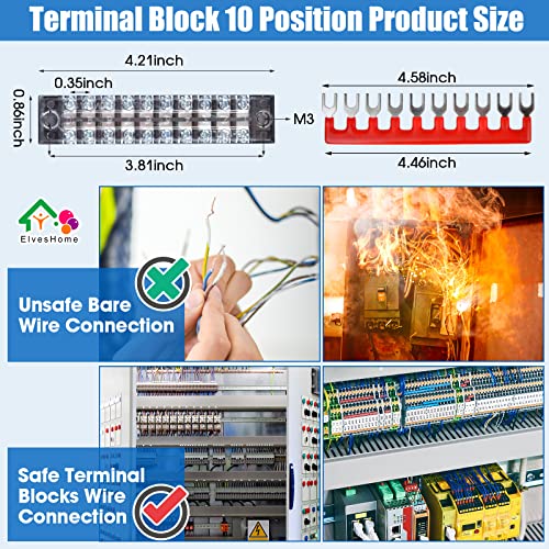 Terminalni blok 10 pozicija, 12kom 6 Set terminalna blok traka & terminalni blok za uzemljenje,