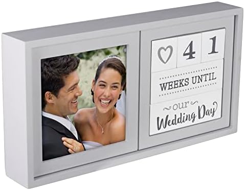 Malden International Designs 3447-44 okvir za odbrojavanje Vjenčanja, 9,75 x 5 x 1,5, siva